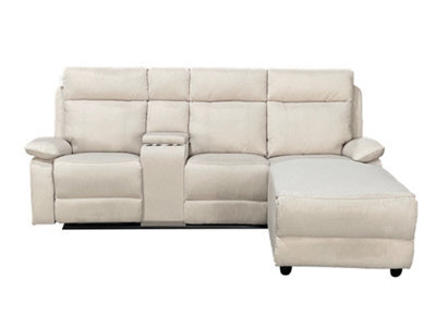 DS Living Sorento Recline Left Hand Corner 3 Seater Fabric Sofa In Grey Or Cream - image 1