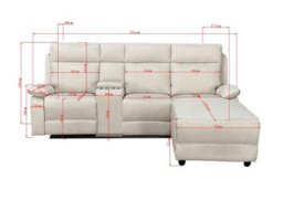 DS Living Sorento Recline Left Hand Corner 3 Seater Fabric Sofa In Grey Or Cream - thumbnail 7