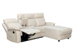 DS Living Sorento Recline Left Hand Corner 3 Seater Fabric Sofa In Grey Or Cream - thumbnail 4