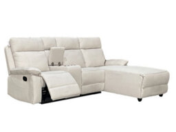 DS Living Sorento Recline Left Hand Corner 3 Seater Fabric Sofa In Grey Or Cream - thumbnail 3