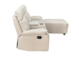 DS Living Sorento Recline Left Hand Corner 3 Seater Fabric Sofa In Grey Or Cream - thumbnail 5