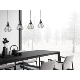 Luminosa Lighting Luminosa Selene Bar Pendant Ceiling Light Black 4X E27 - thumbnail 3