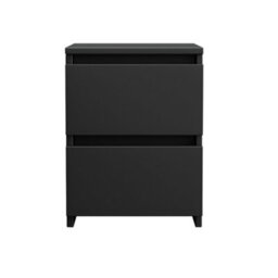 Sundaze Chest Of Drawers Storage Bedroom Furniture Cabinet 2 Drawer Black 30X30X40Cm - thumbnail 2
