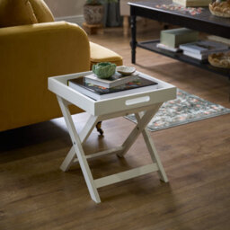 Matt White Tray Table (H)44Cm (W)40Cm (D)40Cm