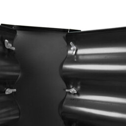 Harbour Housewares Raised Garden Beds - 2X Anthracite Semi-Circle Bottomless Galvanised Steel Metal Planter Box 120 X 60Cm - thumbnail 4