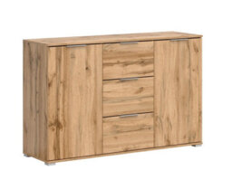 Impact Furniture Large Sideboard Drawer Cabinet Storage Living Room Unit 135Cm Buffet Scandi Oak Effect Zele - thumbnail 2