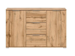 Impact Furniture Large Sideboard Drawer Cabinet Storage Living Room Unit 135Cm Buffet Scandi Oak Effect Zele - thumbnail 4
