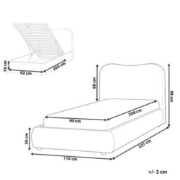 Beliani Ottoman Bed Boucle Blagnac 90 X 200 Cm (Eu Single) Off-White - thumbnail 3