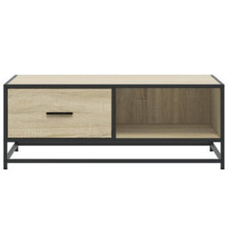 Walplus Coffee Table Sonoma Oak 90X57X35 Cm Engineered Wood And Metal - thumbnail 5