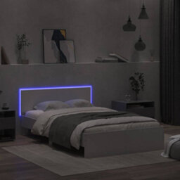 Walplus Engineered Wood Bed Frame With Headboard Rgb Led Lights And Slatted Base For Bedroom - thumbnail 4
