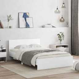 Walplus Engineered Wood Bed Frame With Headboard Rgb Led Lights And Slatted Base For Bedroom - thumbnail 1