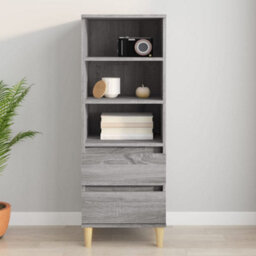 Berkfield Highboard Grey Sonoma 40X36X110 Cm Engineered Wood - thumbnail 1