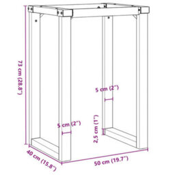 Berkfield Dining Table Legs O-Frame 50X40X73 Cm Steel - thumbnail 9