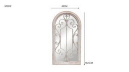 Aspect Furniture Shabby Chic Scrolled Arch Sandy Finish Indoor/outdoor Garden Mirror - thumbnail 4