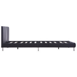 Berkfield Bed Frame Black Faux Leather 135X190 Cm 4Ft6 Double - thumbnail 4