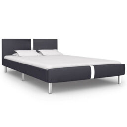 Berkfield Bed Frame Black Faux Leather 135X190 Cm 4Ft6 Double - thumbnail 1