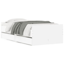 Berkfield Bed Frame With Drawers Without Mattress White 90X190 Cm Single - thumbnail 2