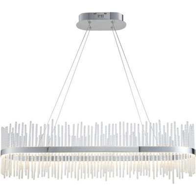 Loops Hanging Ceiling Pendant Light - Chrome Plate & Clear Glass - 47W Led (Smd 2835) Warm White - image 1