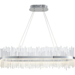 Loops Hanging Ceiling Pendant Light - Chrome Plate & Clear Glass - 47W Led (Smd 2835) Warm White