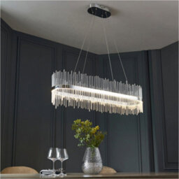 Loops Hanging Ceiling Pendant Light - Chrome Plate & Clear Glass - 47W Led (Smd 2835) Warm White - thumbnail 4