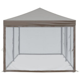 Walplus Folding Party Tent Garden Gazebo Canopy With Sidewalls Taupe 3X6 M - thumbnail 4