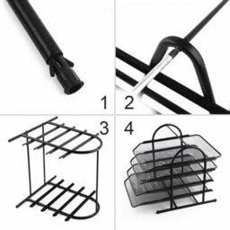 4 Tier Office Filing Trays Holder A4 Document Letter Paper Wire Mesh Storage - thumbnail 3