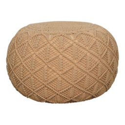Artisan Furniture Solid Wood Ansley Beige Pouffe - thumbnail 6