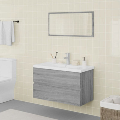 Berkfield Bathroom Furniture Set Grey Sonoma Engineered Wood - image 1