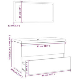 Berkfield Bathroom Furniture Set Grey Sonoma Engineered Wood - thumbnail 7