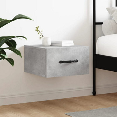 Berkfield Wall-Mounted Bedside Cabinet Concrete Grey 35X35X20 Cm - image 1