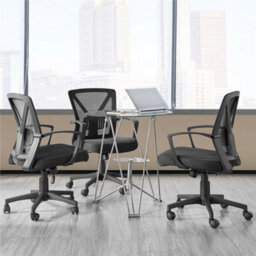Black Swivel Office Chair Adjustable Arms - thumbnail 6