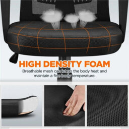 Black Swivel Office Chair Adjustable Arms - thumbnail 5