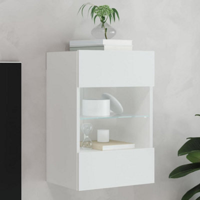 Vidaxl Tv Wall Cabinet With Led Lights White 40X30X60.5 Cm - image 1