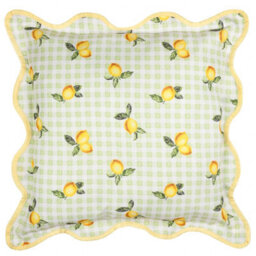 furn. Furn Fruits Lemons Gingham Check Outdoor Cushion Cover - thumbnail 1