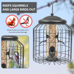 Crystals Squirrel Proof Hanging Bird Seed Feeder Heavy Duty Garden Wild Birds - thumbnail 8