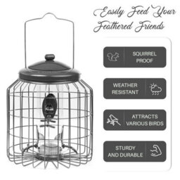 Crystals Squirrel Proof Hanging Bird Seed Feeder Heavy Duty Garden Wild Birds - thumbnail 3