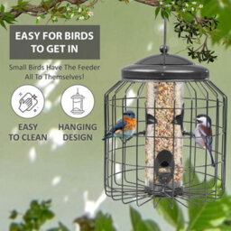 Crystals Squirrel Proof Hanging Bird Seed Feeder Heavy Duty Garden Wild Birds - thumbnail 7
