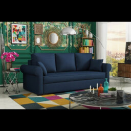 Olimpia 3 Seater Fabric Sofa Bed With Storage Modern Design Multiple Colours Blue - thumbnail 2
