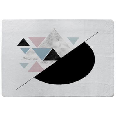 Benjamin Tate Design Triangles & Semi Circle Pattern Special Soft Home Rug - image 1