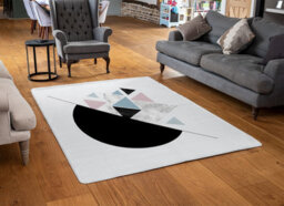 Benjamin Tate Design Triangles & Semi Circle Pattern Special Soft Home Rug - thumbnail 2