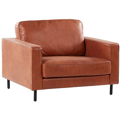 Beliani Armchair Savalen Faux Leather Golden Brown - image 1