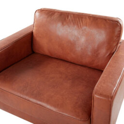 Beliani Armchair Savalen Faux Leather Golden Brown - thumbnail 6