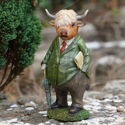 Burgess Highland Cow Resin Sculpture Home Garden British Animal Statue Outdoor Ornament - image 1