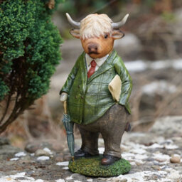 Burgess Highland Cow Resin Sculpture Home Garden British Animal Statue Outdoor Ornament - thumbnail 1