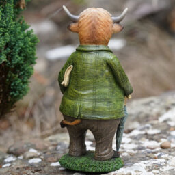 Burgess Highland Cow Resin Sculpture Home Garden British Animal Statue Outdoor Ornament - thumbnail 4