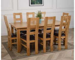 That's Furniture Oslo 180 X 90 Cm Large Oak Dining Table And 8 Chairs Dining Set With Yale Chairs - thumbnail 3