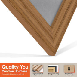 "AK Frames 25X17"" Oak Classic Vinyl Record Frame With Mid Grey Mount For 12 Inch Lp Cover & Disc - Overlapped Design" - thumbnail 3