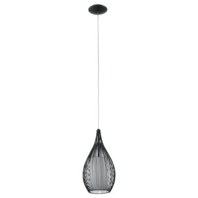 Elegant Black Pendant Ceiling Light With Satin Glass Shade - image 1