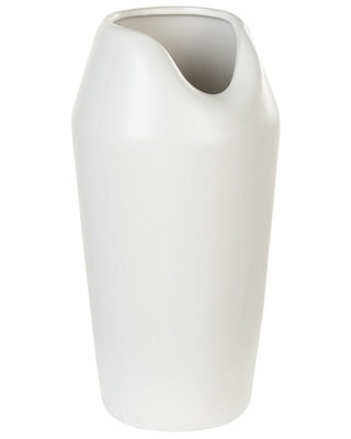 Wyld And Coco Glam Design Decorative Table Vase White Matt Stoneware 33Cm - image 1