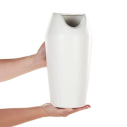 Wyld And Coco Glam Design Decorative Table Vase White Matt Stoneware 33Cm - thumbnail 3
